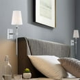 thumbnail image 6 of Kira Home Torche 20" Wall Sconce/Wall Light + Linen Shade, Chrome Finish, 6 of 7