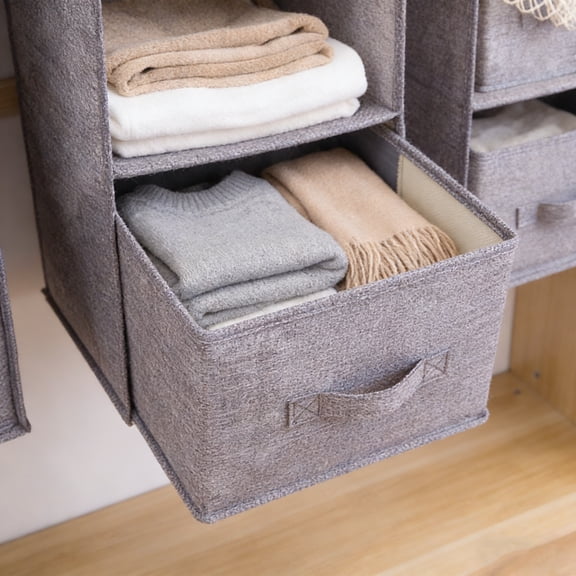 syligr Hanging Shelf Organizer Storage Shelves 24 x 11 x 11 Inches Foldable Fabric Hanging Organizer for Closet Bedroom Dorm Nursery Kids Room No Tools Required Space Saving
