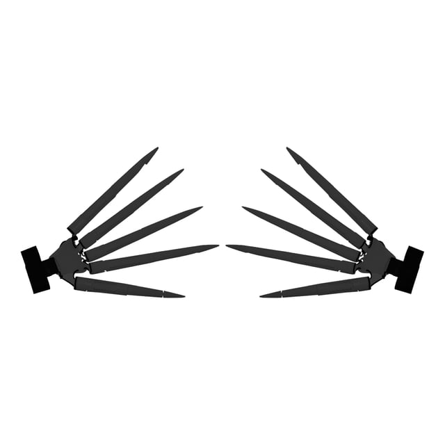 Un par de dedos articulados de Halloween, extensiones de dedos articulados impresos en 3D MABOTO Negro/2