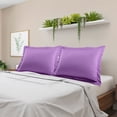 thumbnail image 2 of PiccoCasa Satin Pillowcase Pillow Shams Set of 2 Silky Sateen Pillow Cases Covers Queen Purple, 2 of 8