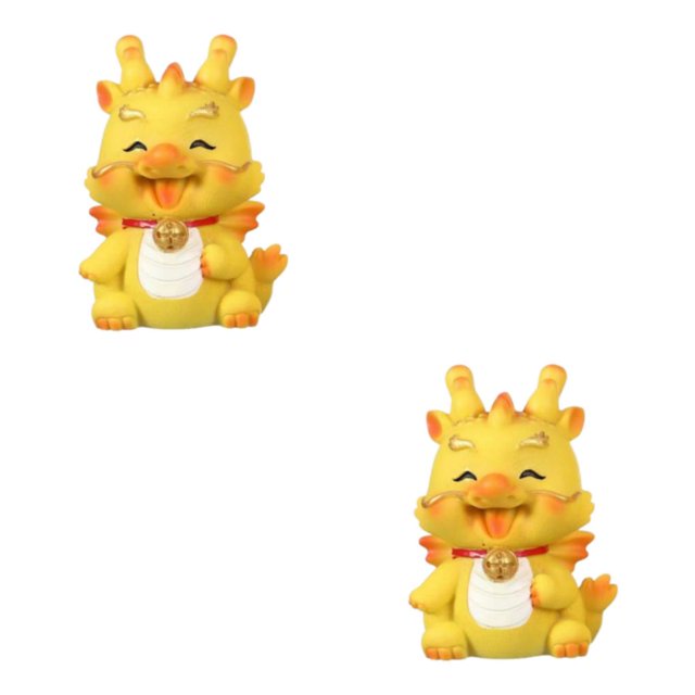 Inteprter De Dragón De Resina Cautiva La Atención De Dragón En Varios Estilos Y Colores Múltiples Dragón Pequeño Amarillo-B Amarillo Pequeño dragón-B 2Conjunto