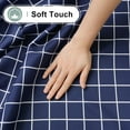 thumbnail image 4 of Rectangle Waterproof Fabric Table Cloth, Plaid Stain Resistant Polyester Tablecloth, Washable Cloth Table Cover for Kitchen, Dining Room, Outdoor (60" x 102", Navy Blue), 4 of 6