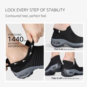 Women's Walking Shoes Arch Support Non Slip Work Shoes Breathable Knit Upper Lightweight for Plantar Fasciitis