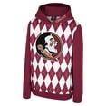 thumbnail image 2 of Youth Colosseum Garnet Florida State Seminoles Argyle The Dealio Pullover Hoodie, 2 of 3