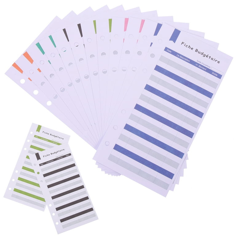 24 Sheets of French Budget Cards Business Budget Planner Multi-Function  Expense Planner 
