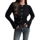 thumbnail image 2 of Suéter de Cuello Redondo Acanalado para Mujer, Camisa de Punto Acampanada de Larga con Botones y Abertura Frontal, Conjunto de Otoño Negro M, 2 of 8