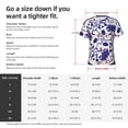 thumbnail image 4 of Bixox Men's Blue And White Porcelain Pattern Printed Short Sleeve Skinny Athletic T-Shirt, 4 of 6