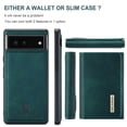 thumbnail image 6 of Compatible with Google Pixel 6A Removable 2 in 1 Wallet Case,Retro Premium PU Leather Cell Phone Back Cover Magnetic Detachable with Trifold Wallet Credit Card Cash Holder Kickstand Case,Green, 6 of 9