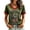 Army Green, variant on Never Forget 9/11 Shirt for Women Patriotic V-Neck Tee with Red Trim & 25 Years Patch, Soft Cotton Relaxed Fit American Flag Memorial Top Army Green L