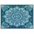 thumbnail image 2 of Area Rugs Indoor Non-Slip Rectangle Rug 5x7 Ft Retro Ethnic Style Abstract Green Tribal Flower Printing Rug Rubber Backing Floor Mats Non Shedding Home Decor Carpet for Entryway Living Room, 2 of 8