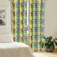 thumbnail image 2 of Ambesonne Yoga Curtains, Colorful Poses Eastern Asia, Pair of 28"x84", Multicolor, 2 of 5