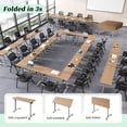 thumbnail image 3 of 2PCS Folding Conference Table with Wheels 47.2"L X15.7"W X29.5"H Maple Mobile Narrow Training Tables for Office, 3 of 9