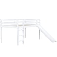 thumbnail image 5 of Miniyam Twin Size Kids Loft Bed with Slide, Guardrails, Ivory white, 5 of 8