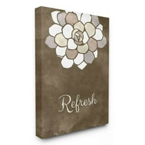 Stupell Industries Refresh Mosaic Flower Brown Bathroom Design Canvas Wall Art by Ziwei Li
