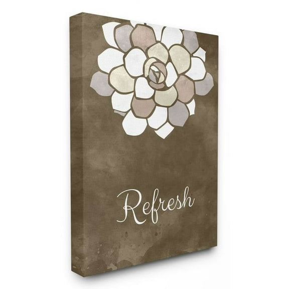 Stupell Industries Refresh Mosaic Flower Brown Bathroom Design Canvas Wall Art by Ziwei Li