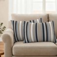 thumbnail image 2 of Black Grey Brown Striped Outdoor Waterproof Pillow Covers, Modern Stripes Art Farmhouse Decorative Rectangle Throw Pillowcase Sofa Cushion Sham for Patio/Couch/Chair, 20"x12" 2 Pack, 2 of 8