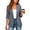 Gray, variant on Women Office Work Blazer Assorted Solid Colors One‑Button 3/4 Sleeve Lightweight Fitted Tailored Casual Summer Business Jacket Khaki L