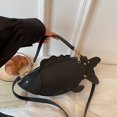 thumbnail image 4 of Hfppkn 3D Fish Shaped PU Leather Crossbody Bag Novelty Mini Shoulder Handbag for Party Daily Use 32x7x13cm Black, 4 of 7