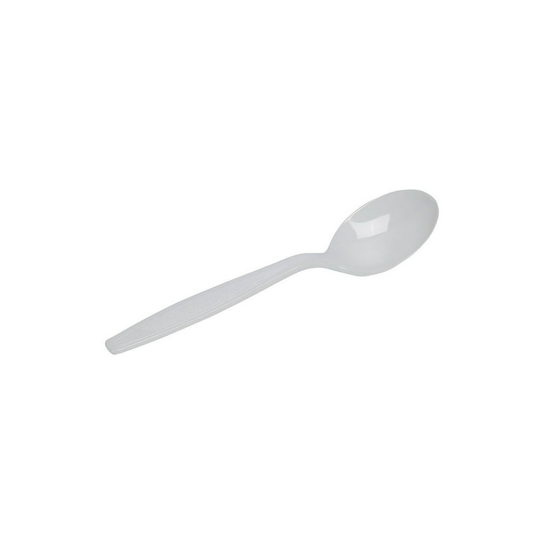 Dixie Plastic Cutlery, Heavyweight Soup Spoons, White, 100/Box 