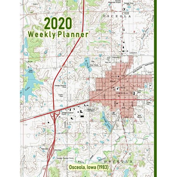 2020 Weekly Planner Osceola, Iowa (1983) Vintage Topo Map Cover