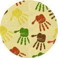 thumbnail image 1 of Ahgly Company Tapis Rond Lavable en Machine Intérieur Transitionnel Brun Cannelle, 5 Pieds Rond, 1 of 7