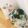 thumbnail image 4 of Frogued Cat Kimono Japanese Style Bow-knot Decor Fabric Two-legged Pet Costume Dress for Party (Blue,Size 1), 4 of 13