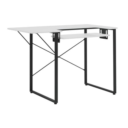 Sew Ready Dart Sewing Machine Table with Folding Top and Adjustable Platform, Black/White