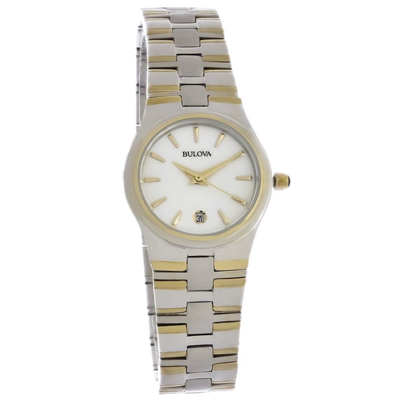 Bulova Women's Two-Tone Stainless Steel White Dial Quartz Watch 98M102