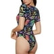 thumbnail image 2 of Fotbe Colorful Animals Body de Mujer con Cuello Redondo y Mangas Cortas, Sin Mangas Ajustado, Suave, Cómodo y Básico-XX-Large, 2 of 7