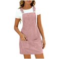thumbnail image 2 of Vhkiploz Summer Mini Pinafore Dress for Women's Square Neckline Sleeveless A-Line Tank Dress Adjustable Straps Solid Color Tunic Dress with Pockets, 2 of 10