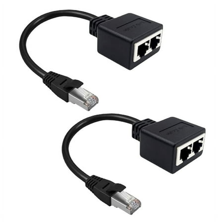 2Pcs RJ45 Cable 1 In 2 Ethernet Lan Network Adapter Cable RJ45 1 Male To 2 Female G4553