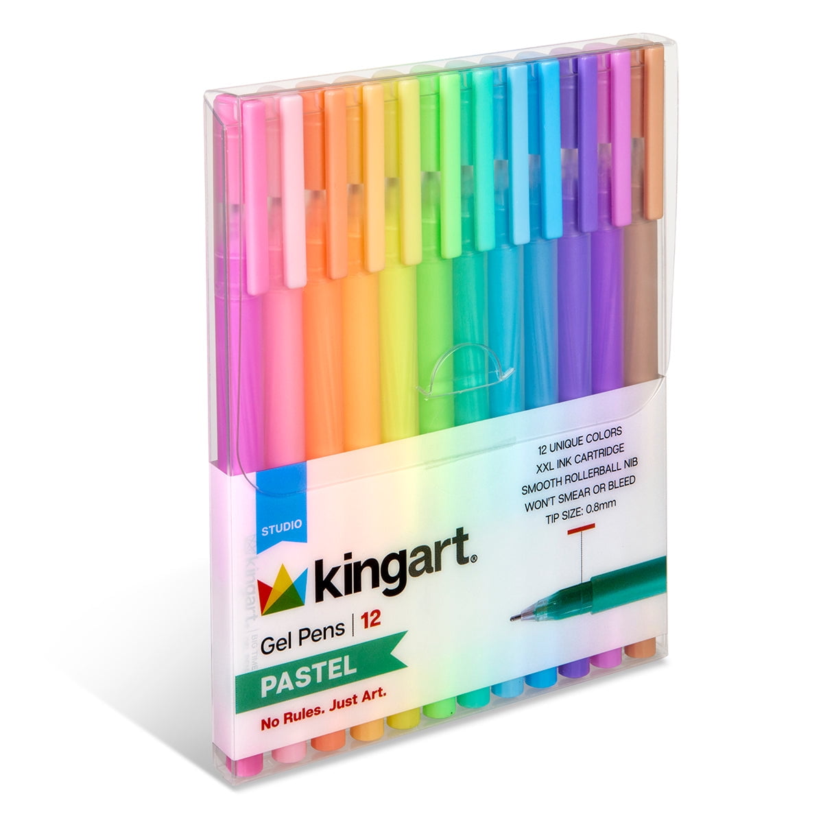 KINGART® Pastel & Opaque Gel Pens, Scrapbook, Journals, or Drawing, Colored Ink, Medium Line , Set of 12 Unique Shades KINGART® Pastel & Opaque Gel Pens, Scrapbook, Journals, or Drawing, Colored Ink, Medium Line , Set of 12 Unique Shades