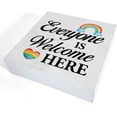 thumbnail image 3 of Zomyto 7"x7" Inspirational Sign Rainbow Pride Wooden Box Sign Everyone is Welcome Here Desk Decorative Wooden Sign, 3 of 7