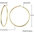 thumbnail image 6 of 3 Pairs Hoop Earrings for Women, 14k Gold Plated Hoop Earrings Set, Hypoallergenic Statement Jewelry for Gift, Christmas Valentine's Day (40mm 50mm 60mm), 6 of 9