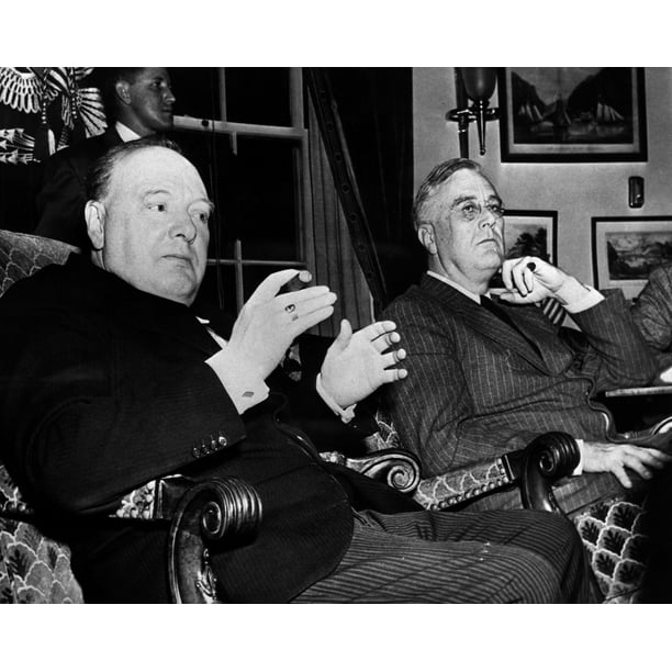 Churchill & Roosevelt. /Nprime Minister Winston Churchill And President Franklin D. Roosevelt Photographed During A Press Conference In