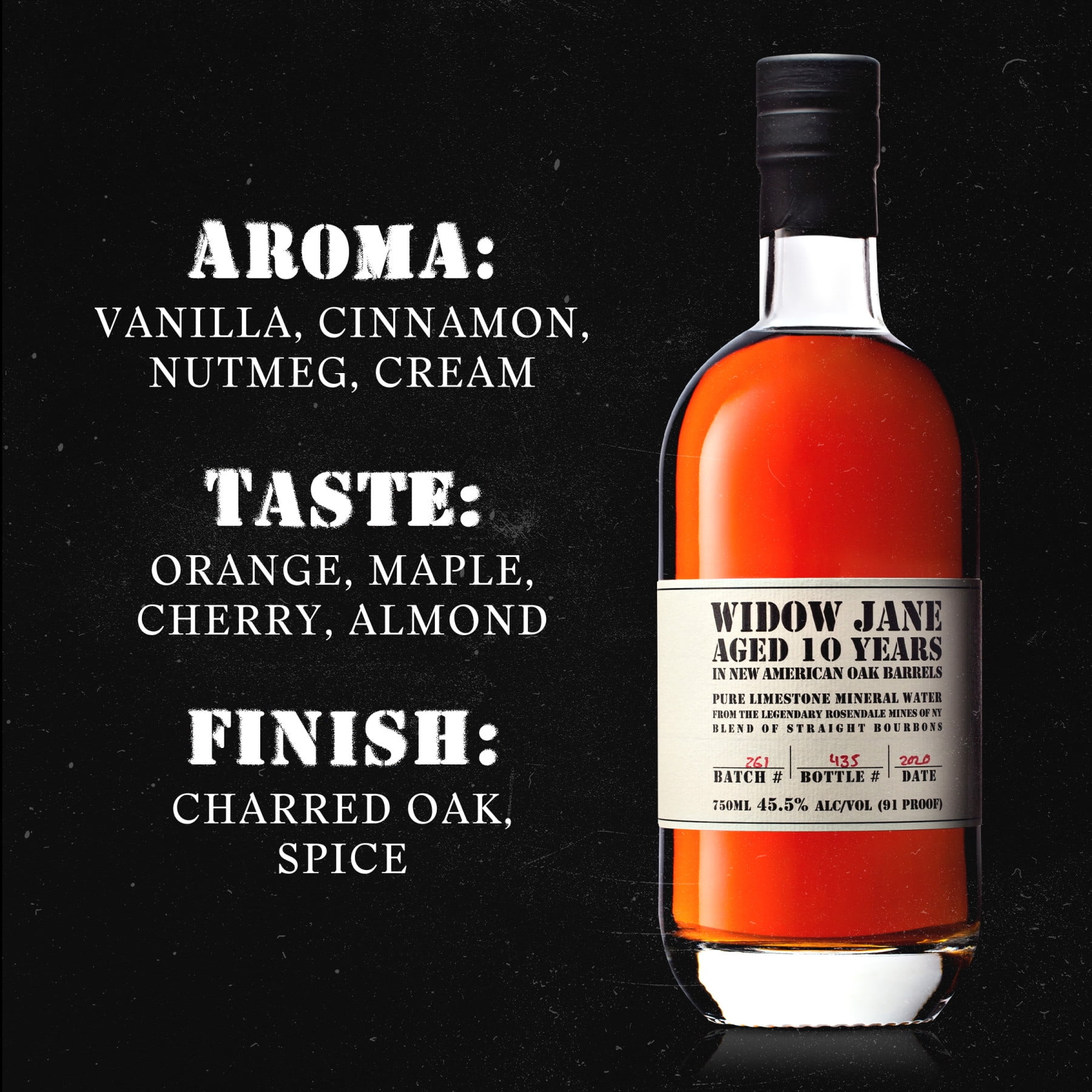 Widow Jane BourbonAged 10 Years, 750 ml Bottle, 46% ABV - Walmart.com