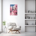 thumbnail image 3 of ZHONGYUTONG African American Wall Art Eiffel Tower Canvas Pink and Black Afro Pictures Black Woman Painting for Girl Room Decor Framed (16.00" x 24.00"), 3 of 5