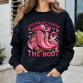 thumbnail image 5 of Breast Cancer Awareness Shirt, Give Breast Cancer the Boot Sweatshirt, Pink Ribbon Western Cowgirl Hoodie and T-Shirt, October Support Gift for Women, 5 of 9