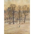 thumbnail image 2 of Louis-Gilbert Bellan 19x24 Black Ornate Framed Double Matted Museum Art Print Titled: Place Des Vosges, Element of a Triptych (1913), 2 of 5