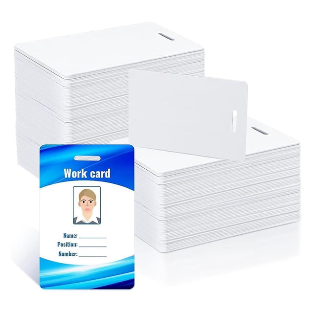 Paquete de 150 Tarjetas de PVC Blancas con Perforadora de Ranura Shaofei CR80 30 Mil