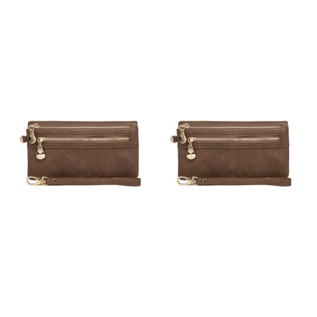 Minnieouse Cartera de cuero PU para mujer, portátil, Color sólido, con cremallera, carpeta de fotos, tarjetero, monedero para niñas, Notecase, Type1 NO1