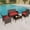 Brown/Red, variant on Emorefun Outdoor Wicker Furniture, 4 Piece Patio Set with Loveseat & Coffee Table for Garden, Backyard, Porch, Brown/Red