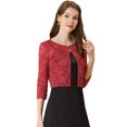 thumbnail image 1 of Dde San Patricio Cárdigan Elegante De Bolero De ManLarTop De Encaje Floral Transparente PaMujer rojo XL, 1 of 5