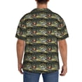 thumbnail image 3 of Gukieu Largemouth Bass Fish Print Men's Short-sleeved Shirts, Button-down Pocket Shirts, T-shirts, Beach Vacation Travel Summer Clothing-XX-Large, 3 of 5