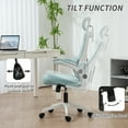 thumbnail image 4 of CoSoTower High Back Office Chair, Mesh Computer Chair with Rotatable Headrest, Lumbar Back Support, Adjustable Height, Light Blue, 4 of 7