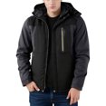 thumbnail image 6 of Wutalume Unisex Colorblock Zipper Pocket Hooded Jacket, Men's Casual Plush Jacket with Water-Resistant Finish, Warm Lining for Outdoor Adventures and Daily Protection,Black 3XL, 6 of 6