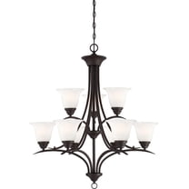 Volume Lighting V5249 Trinidad 9 Light 30" Wide Chandelier - Bronze