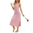 thumbnail image 4 of INSPIRE CHIC Women's Valentines Day Pajama Dress Slip Round Neck Cross Back Camisole Long Nightgowns S Pink, 4 of 6