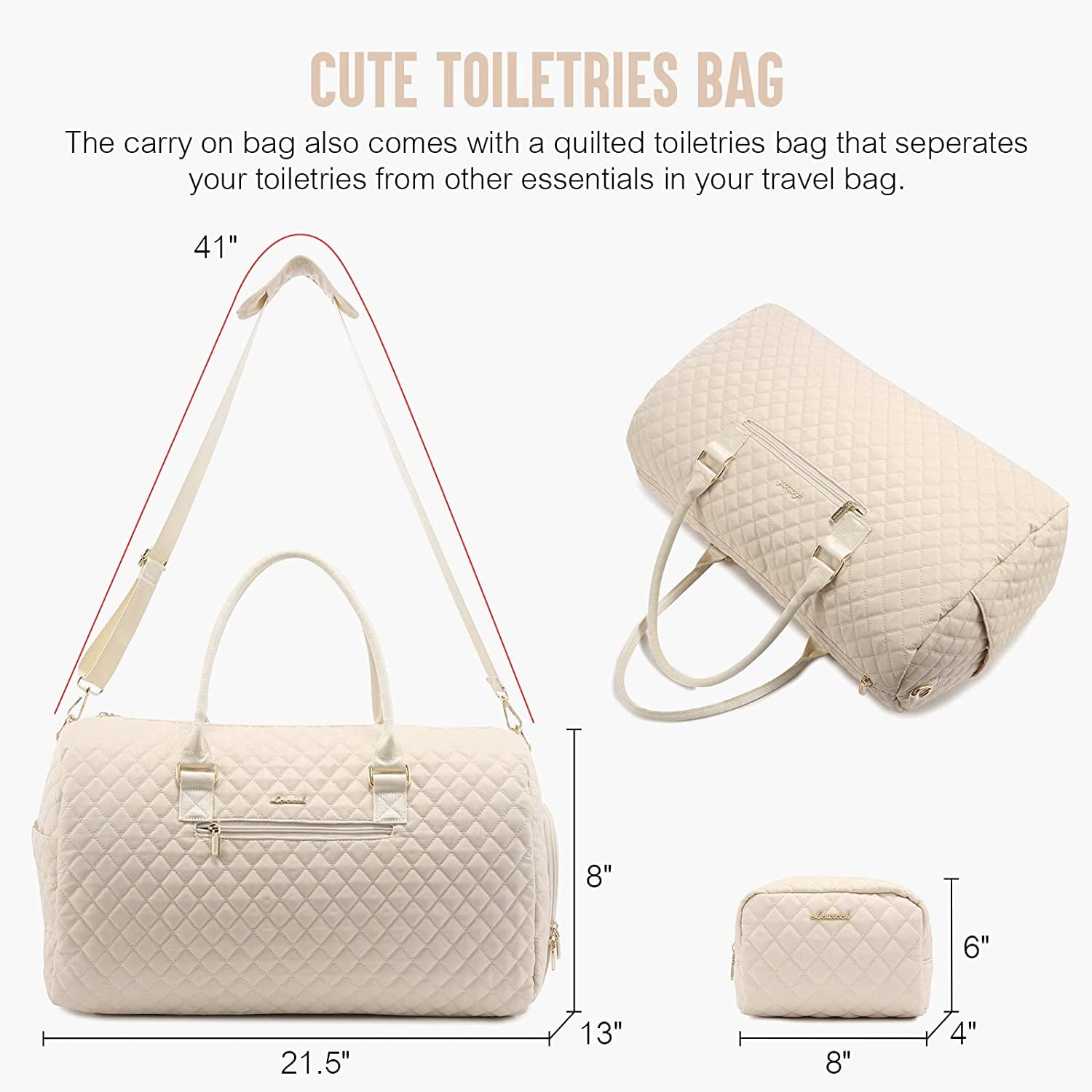 LOVEVOOK 2 Pcs Multifunction Weekender Bag, with Toiletry Bag – Lovevook
