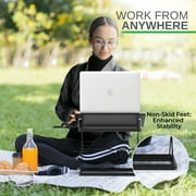 Adjustable Standing Desk Converter for Laptops – Portable Height Adjustable Laptop Stand with Mouse Pad, 2.6–18.6 Ergonomic Sit to Stand Desk Riser